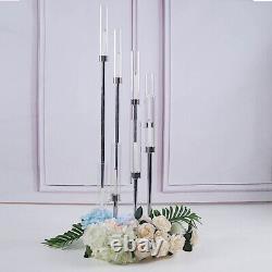 SILVER 42 tall Candelabra Candle Holder Glass Party Wedding Home Centerpieces