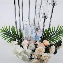 SILVER 42 tall Candelabra Candle Holder Glass Party Wedding Home Centerpieces