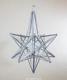 Silver Moravian Star Lamp Clear Art Glass Candle-holder Pendant Light Terrarium