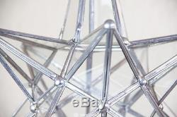 SILVER Moravian Star Lamp Clear Art Glass Candle-holder Pendant Light Terrarium