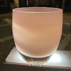 SNUGGLE Glassybaby Hand Blown Glass Candle Holder Sticker Light Pale Pinks