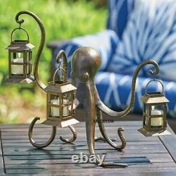 SPI Home 34066 Octopus Lantern Candle Holder Sculpture Coastal Nautical Decor