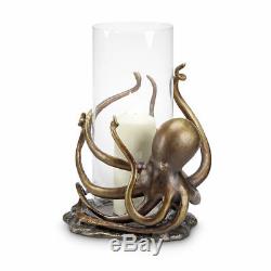 SPI Home Aluminum Octopus Hurricane Candleholder 14H