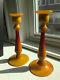 Sunset Glass Candle Holders 1925-1927 Aka No. 449 By Co-operative Flint