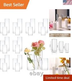 Safety-Crafted 24 PCS Glass Candle Holders for Modern Decor & Special Events