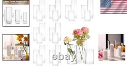 Safety-Crafted 24 PCS Glass Candle Holders for Modern Decor & Special Events