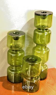 Scandinavian Hooped glass Green candle holders Spirit of Tamara Aladin