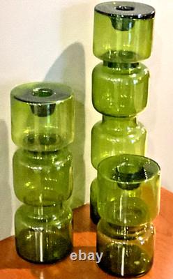 Scandinavian Hooped glass Green candle holders Spirit of Tamara Aladin