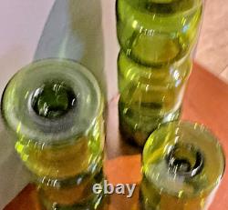 Scandinavian Hooped glass Green candle holders Spirit of Tamara Aladin