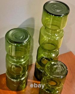 Scandinavian Hooped glass Green candle holders Spirit of Tamara Aladin