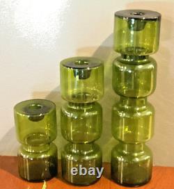 Scandinavian Hooped glass Green candle holders Spirit of Tamara Aladin