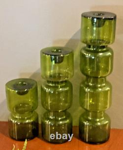 Scandinavian Hooped glass Green candle holders Spirit of Tamara Aladin
