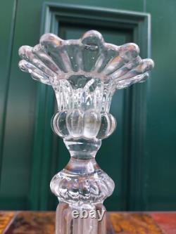 Schmid Candle Holders Glass 19th Century Signed
