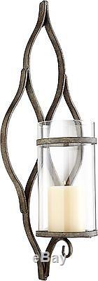 Sconce Candle Holder Cordoba Silver Iron Glass Modern Decorative Wall Accents