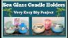 Sea Glass Candle Holder Diy Using Dollar Tree Jars And Old Gravy Jar