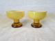 Set 2 Empoli Amber Cased Milk Glass Pair 3.75 Tall Candlesticks Candle Holders