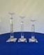 Set 3 Heavy Crystal Glass Eminence Candle Holders Bohemia Czech 16,14 & 12 Tall