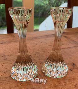 Set Of 2 Baccarat Crystal MASSENA Candlesticks Made in France MINT CONDITION