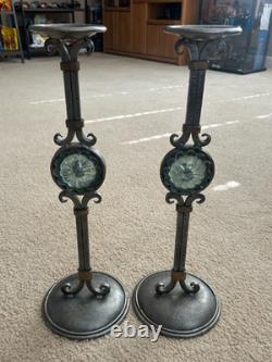 Set Of 2 Murano Art Collection- Cordova Wrought Iron Candlesticks, Candle Holder