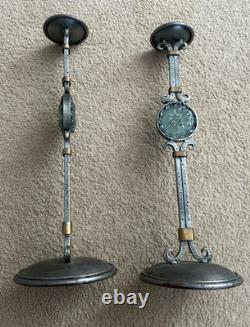 Set Of 2 Murano Art Collection- Cordova Wrought Iron Candlesticks, Candle Holder