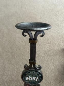 Set Of 2 Murano Art Collection- Cordova Wrought Iron Candlesticks, Candle Holder