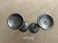 Set Of 2 Murano Art Collection- Cordova Wrought Iron Candlesticks, Candle Holder
