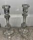 Set Of 2 Vtg Baccarat France 7.85 Crystal Candle Holders Versailles. Euc