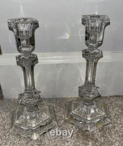 Set Of 2 Vtg Baccarat France 7.85 Crystal Candle Holders Versailles. EUC