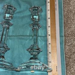 Set Of 2 Vtg Baccarat France 7.85 Crystal Candle Holders Versailles. EUC