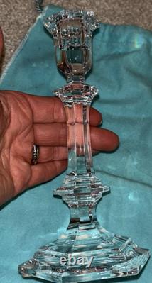 Set Of 2 Vtg Baccarat France 7.85 Crystal Candle Holders Versailles. EUC