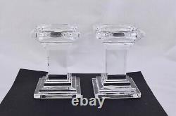 Set Of 2 Waterford Crystal 5-3/8 Inch Metropolitan Candle Pillars