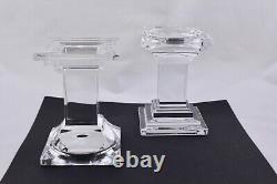 Set Of 2 Waterford Crystal 5-3/8 Inch Metropolitan Candle Pillars