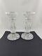 Set Of 2 Waterford Crystal Bethany Pillars Candleholders Made In Ireland Mint