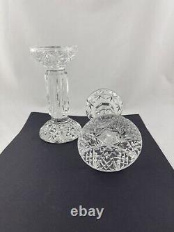 Set Of 2 Waterford Crystal Bethany Pillars Candleholders Made In Ireland Mint