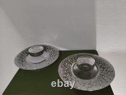 Set Of 3 Orrefors Crystal Glass Votive Candle Holders 5.5×2/ C7