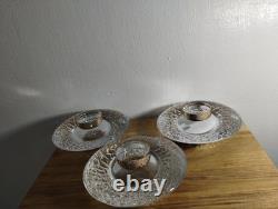 Set Of 3 Orrefors Crystal Glass Votive Candle Holders 5.5×2/ C7