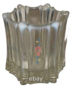 Set Of 3 Vintage? Fenton Vulcan Glass HP Opalescent Rim Candle Holders