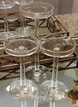 Set Of 3 Vintage Orrefors Clear Glass Pillar Candle Holders Made In Sweden