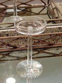 Set Of 3 Vintage Orrefors Clear Glass Pillar Candle Holders Made In Sweden