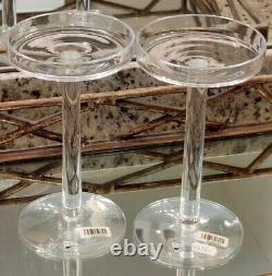 Set Of 3 Vintage Orrefors Clear Glass Pillar Candle Holders Made In Sweden