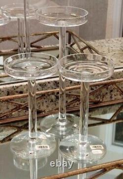 Set Of 3 Vintage Orrefors Clear Glass Pillar Candle Holders Made In Sweden