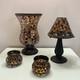 Set Of 4 Partylite Amber Mosaic Global Fusion Candle Holders And Decor