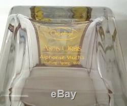 Set Of Four Goebel Alphonse Mucha Four Seasons Art Glass Tealight Candle Holders