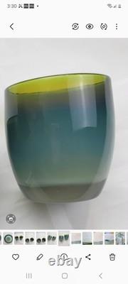 Set Of Two-Glassybaby Hudson Blue Green Votive Candle Holder Pre Truskelion