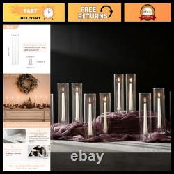 Set of 10 Hurricane Candle Holders for 11.8 Candlesticks Elegant Home Decor