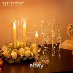 Set of 10 Hurricane Candle Holders for 11.8 Candlesticks Elegant Home Decor
