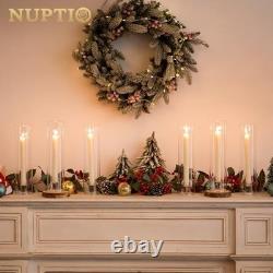 Set of 10 Hurricane Candle Holders for 11.8 Candlesticks Elegant Home Decor