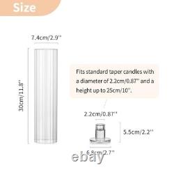 Set of 10 Hurricane Glass Candle Holders 11.8 Tall Candlestick Holders