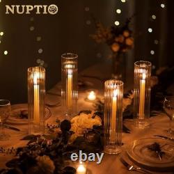 Set of 10 Hurricane Glass Candle Holders 11.8 Tall Candlestick Holders