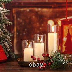 Set of 12 Pillar Candles and Glass Cylinder Vases Clear Cylinder CandleHolder